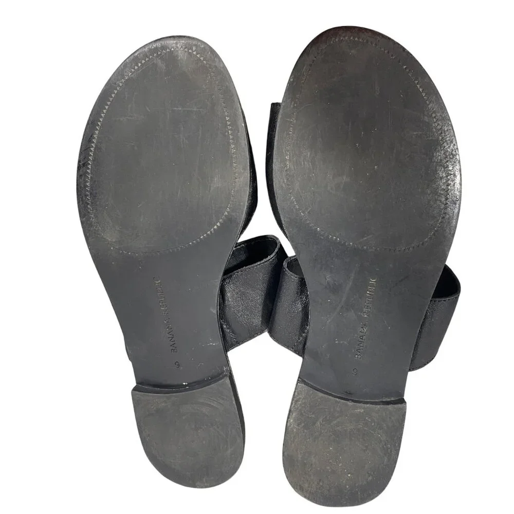 Banana Republic Elegant Black Slide Sandals - Picture 8 of 11